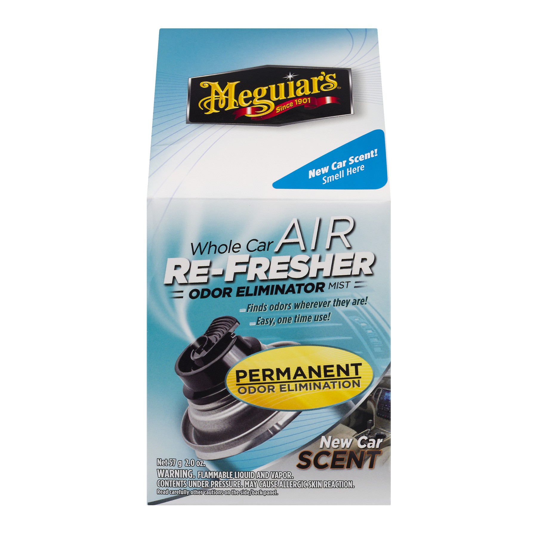 Meguiar's Whole Car Air Re-Fresher Odor Eliminator Mist - New Car